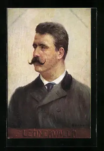 Künstler-AK Portrait vom Komponisten Leoncavallo