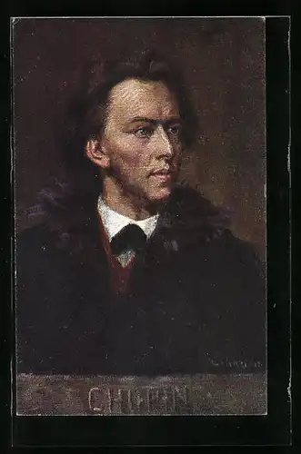 Künstler-AK Portrait vom Komponisten Frédéric Chopin