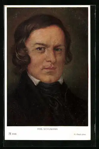 Künstler-AK Portrait vom Komponisten Robert Schumann