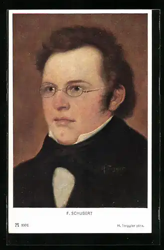 Künstler-AK Portrait vom Komponisten F. Schubert