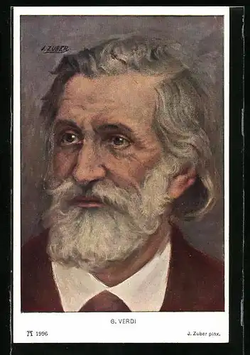 Künstler-AK Portrait vom Komponisten G. Verdi