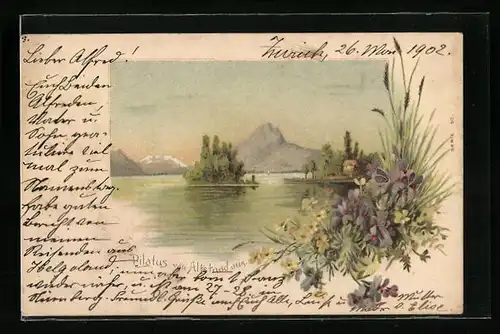 AK Pilatus, Ortsansicht von Altstaad aus