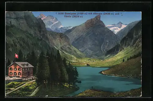 AK Seealpsee, Blick auf Altmann und Säntis