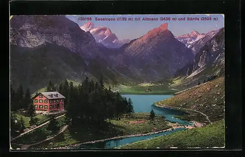 AK Seealpsee, Blick auf Altmann und Säntis