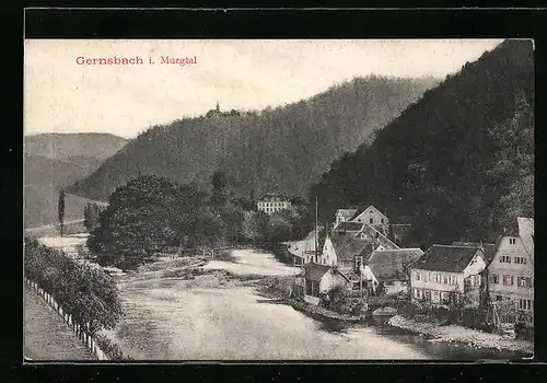 AK Gernsbach i. Murgtal, Ortsansicht aus der Vogelschau