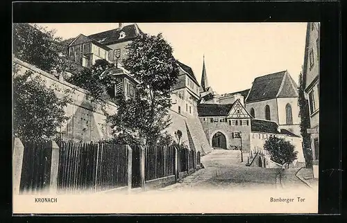 AK Kronach, Strassenpartie mit Bamberger Tor