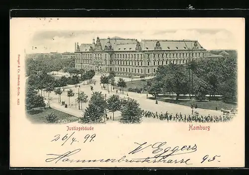 AK Hamburg-Neustadt, Blick zum Justizgebäude