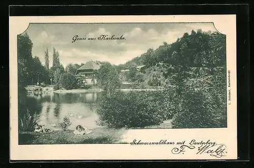 AK Karlsruhe, Schwarzwaldhaus mit Lauterberg