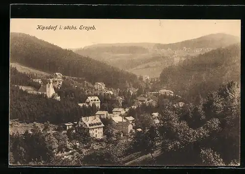 AK Kipsdorf i. sächs. Erzgeb, Ortsansicht aus der Vogelschau