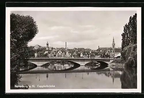 AK Rottenburg a. N., Ortsansicht mit Kepplerbrücke