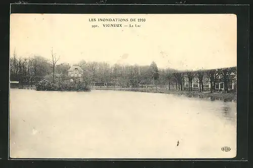 AK Vigneux, Les Inondations de 1910, Le Lac, Hochwasser