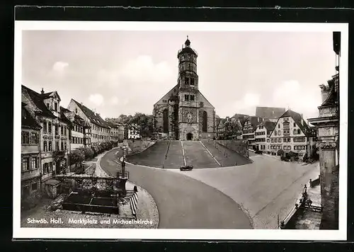 AK Schwäb. Hall, Marktplatz und Michaeliskirche