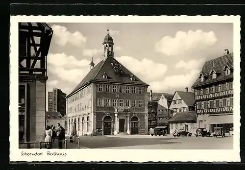 AK Schorndorf, Marktplatz mit Rathaus