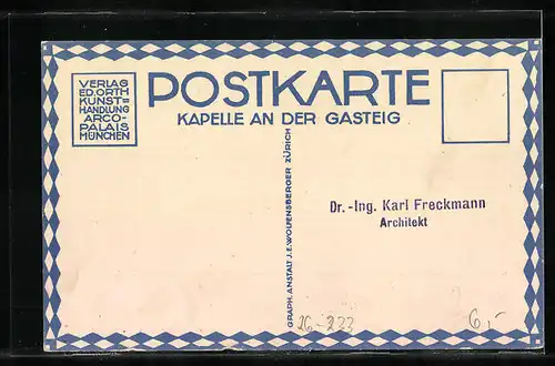 Künstler-AK Ernst E. Schlatter: Kapelle an der Gasteig