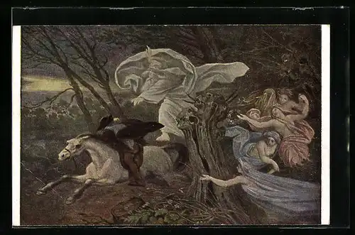 Künstler-AK Moritz von Schwind: Der Erlkönig