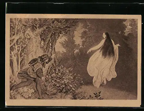 Künstler-AK Moritz von Schwind: Erscheinung im Walde