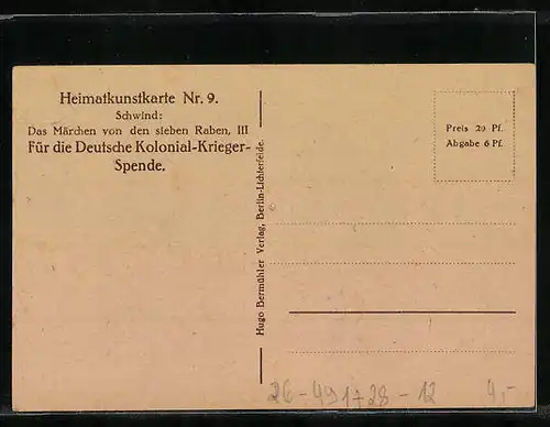 Künstler-AK Moritz von Schwind: Das Märchen von den sieben Raben