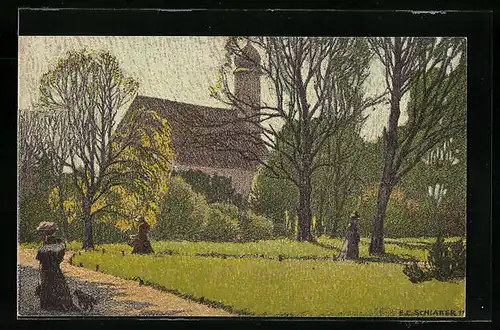 Künstler-AK Ernst E. Schlatter: Kapelle an der Gasteig