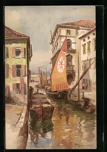 Künstler-AK P. Schmohl: Canale Chioggia