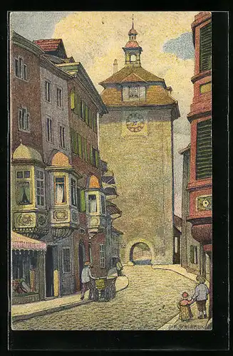 Künstler-AK Ernst E. Schlatter: Schaffhausen, Schwabenthor