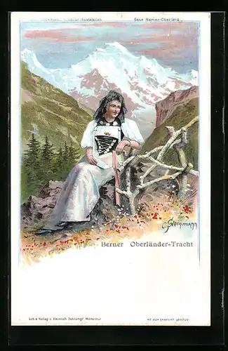 Künstler-AK C. Steinmann Nr. 2004: Berner Oberländer-Tracht