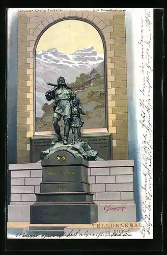 Künstler-AK C. Steinmann Nr. 2028: Telldenkmal in Altdorf