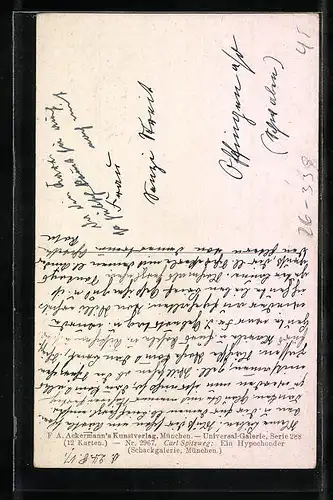 Künstler-AK Carl Spitzweg: Ein Hypochonder