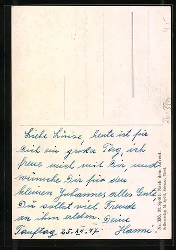 Künstler-AK Maria Spötl: Nach dem Adevent