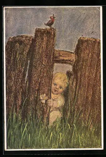 Künstler-AK Maria Spötl: Guck in die Welt