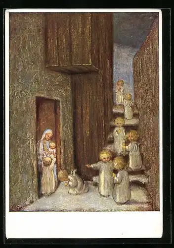 Künstler-AK Maria Spötl: Der Kinder Weihnachtsgang