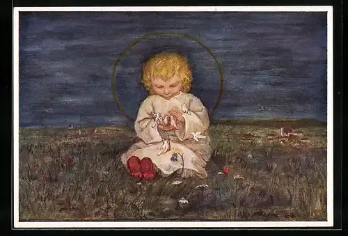 Künstler-AK Maria Spötl: Das wärmste Nestlein