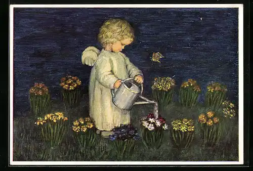 Künstler-AK Maria Spötl: Blumenenglein