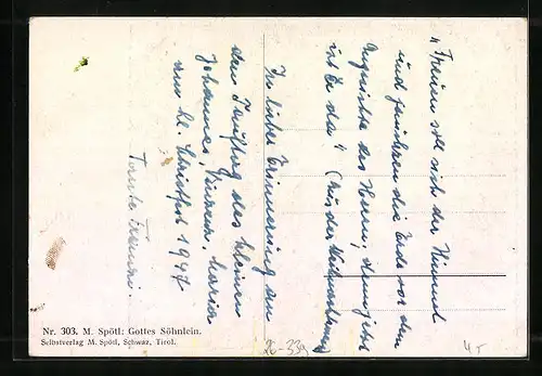 Künstler-AK Maria Spötl: Gottes Söhnlein