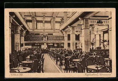 AK Köln a. Rh., Cafe Germania, Innenansicht