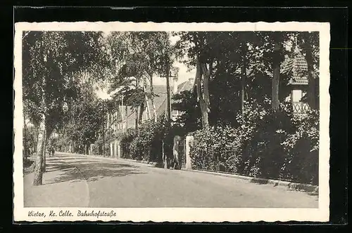 AK Wietze b. Celle, Blick in die Bahnhofstrasse