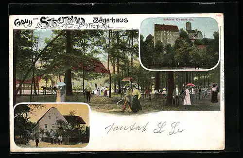 AK Streitwald bei Frohburg, Jägerhaus und Schloss Gnandstein