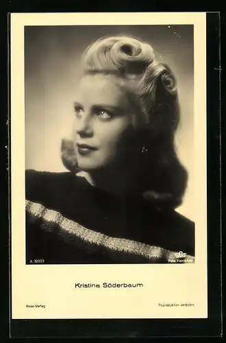 AK Schauspielerin Kristina Söderbaum schwarzweiss