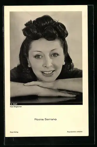 AK Schauspielerin Rosita Serrano mit einem freundlichen Lächeln