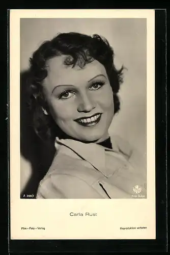 AK Schauspielerin Carla Rust schwarzweiss