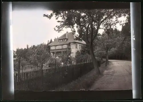 Fotografie Brück & Sohn Meissen, Ansicht Pulsnitz i. Sa., Partie am Restaurant und Cafe Waldhaus