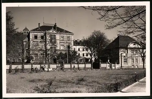 Fotografie Brück & Sohn Meissen, Ansicht Meissen i. Sa., Partie mit Blick auf das Landkrankenhaus