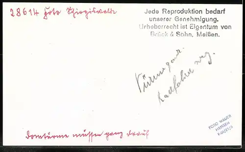 Fotografie Brück & Sohn Meissen, Ansicht Schirgiswalde, Blick auf Geschäft Jos. Lödmann Sen. Nachf. und Ernst Teubner