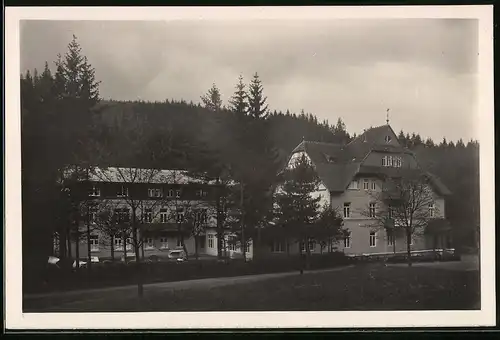 Fotografie Brück & Sohn Meissen, Ansicht Waldbärenburg i. Erzg., Blick auf das Erzgebirgsheim