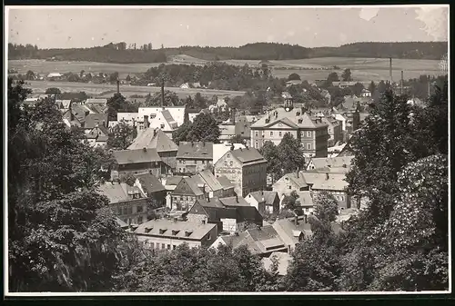 Fotografie Brück & Sohn Meissen, Ansicht Hainichen i. Sa., Blick über die Dächer der Stadt
