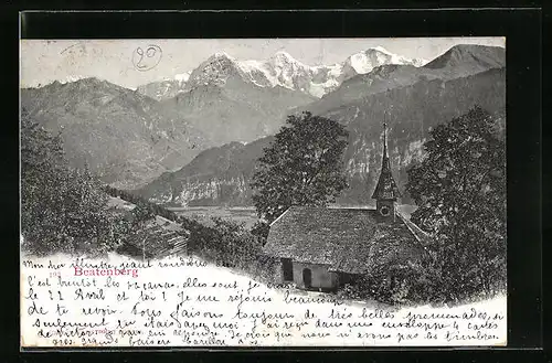AK Beatenberg, Ortsansicht mit Kirche
