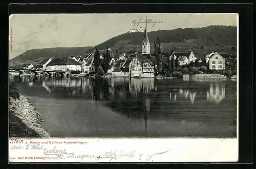 AK Stein a. Rh., Blick zum Schloss Hohenklingen