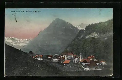AK Melchtal, Panorama mit Kirche