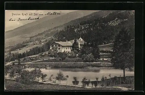 AK Matrei bei Innsbruck, Pension Kraft idyllisch am See gelegen
