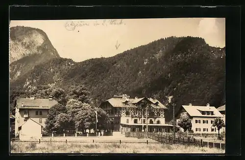 Foto-AK Kufstein, Teilansicht mit Gasthaus Zellerburg