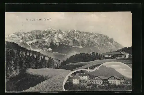 AK Wildbichl, Teilansicht gegen das Gebirge